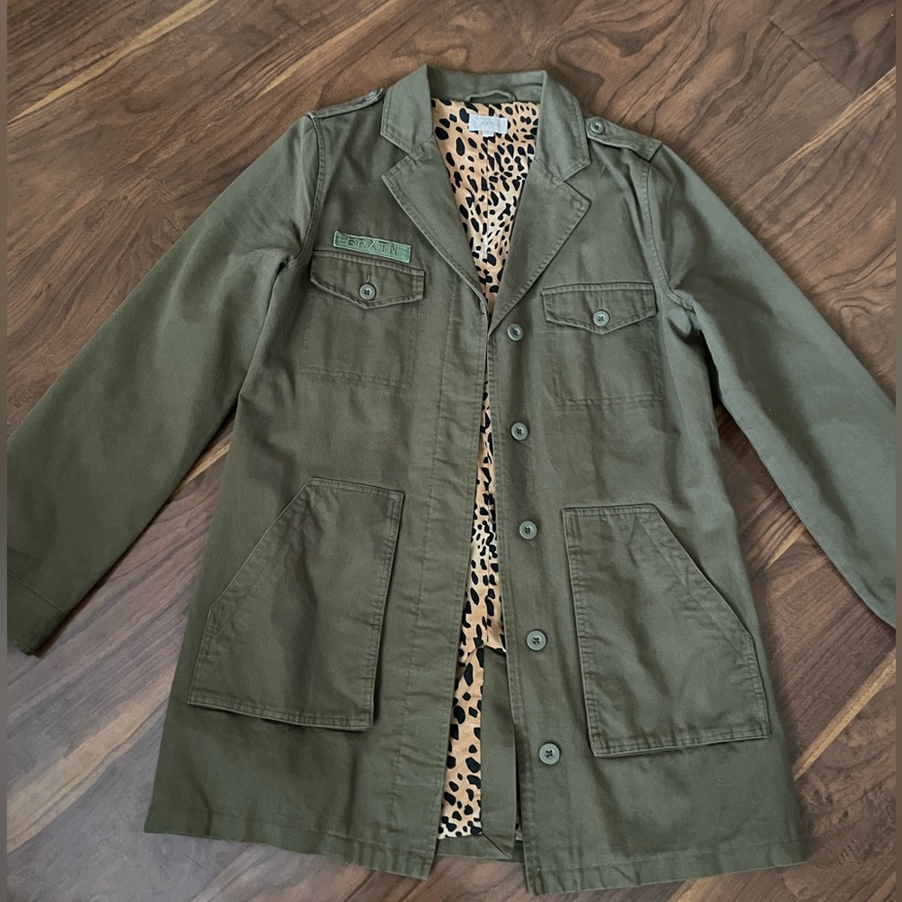 Brixton Quardro Military Jacket with Leopard Lining